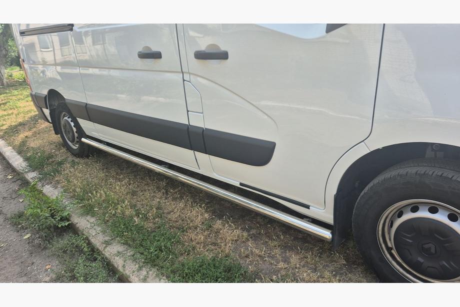Renault Master 2011-2023 гг. Боковые трубы BB002 (2 шт., нержавейка) Короткая База Фото 9