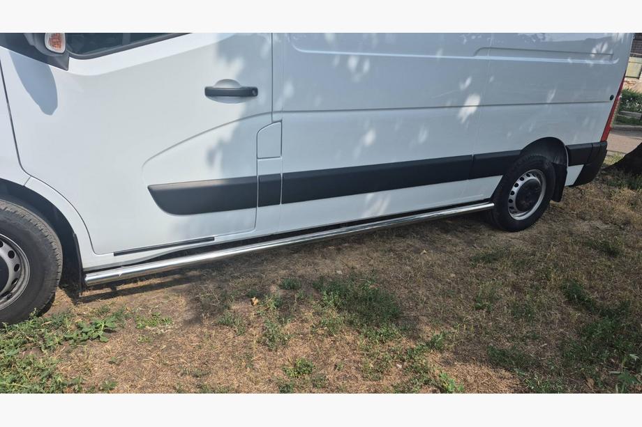 Renault Master 2011-2023 гг. Боковые трубы BB002 (2 шт., нержавейка) Короткая База Фото 10