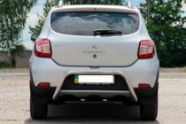 Dacia Sandero 2013-2020 гг. Задняя дуга AK007 (нерж сталь) фото 6