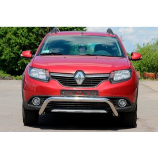 Передняя дуга WT007 (нерж. сталь) Renault Sandero 2013-2022 гг. фото 1