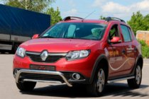 Dacia Sandero 2013-2020 гг. Передняя дуга WT007 (нерж. сталь) фото 3