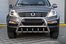 SsangYong Rexton I 2001-2017 гг. Кенгурятник WT003 (нержавейка) фото 3