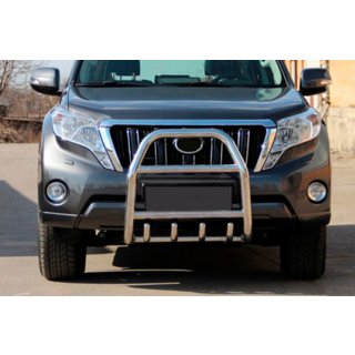 Кенгурятник QT007 (нержавейка) Toyota Land Cruiser Prado 150 2009-2023 гг. фото 1