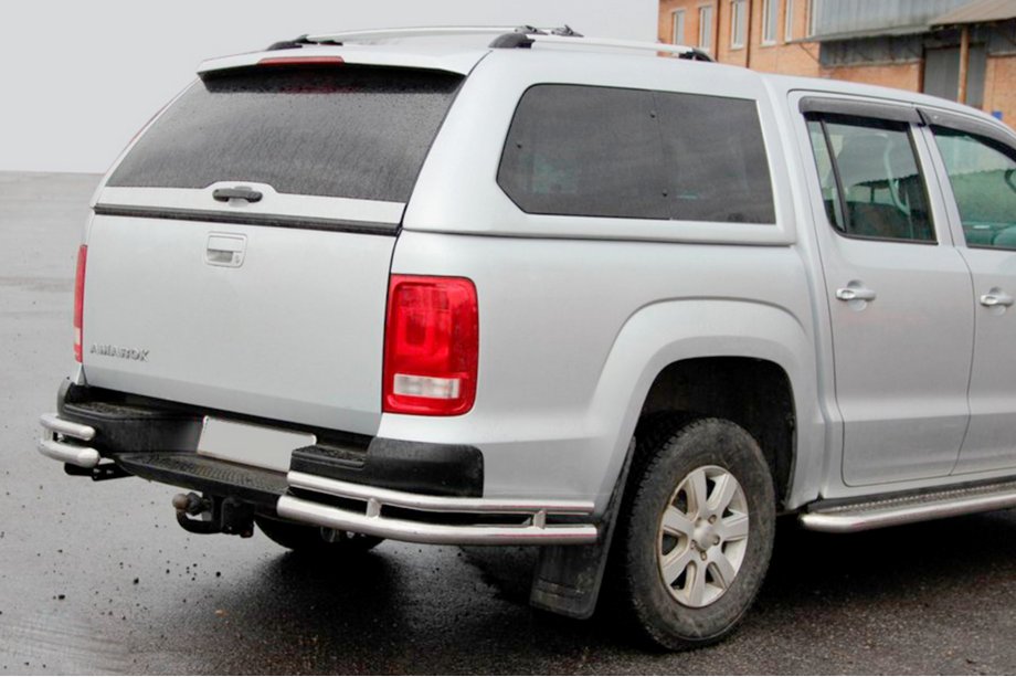 Volkswagen Amarok 2010-2022 гг. Задние уголки AK003-Double (2 шт., нержавейка) Фото 2