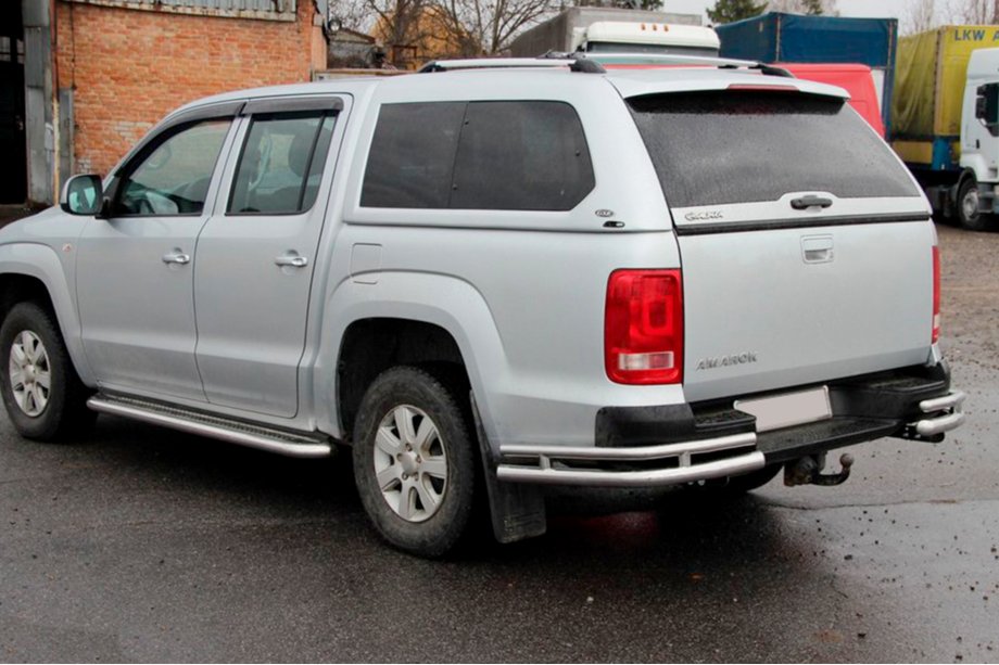 Volkswagen Amarok 2010-2022 гг. Задние уголки AK003-Double (2 шт., нержавейка) Фото 5