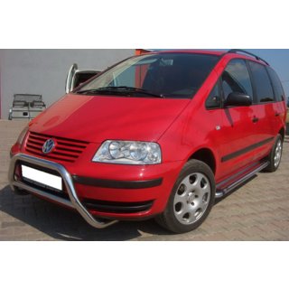 Кенгурятник WT005 (Нержавейка) Volkswagen Sharan 1995-2010 гг. фото 2