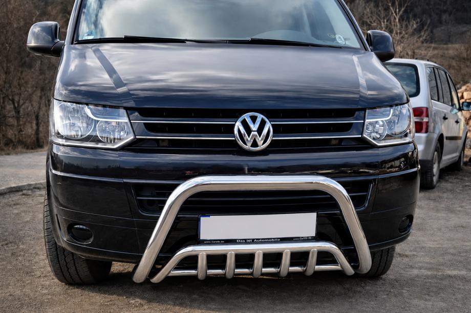 Volkswagen T5 2010-2015 гг. Передний силовой бампер WT002 (Нержавейка) Фото 1