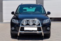 Volkswagen Tiguan 2007-2016 гг. Защита переднего бампера WT018 (нержавейка) фото 2