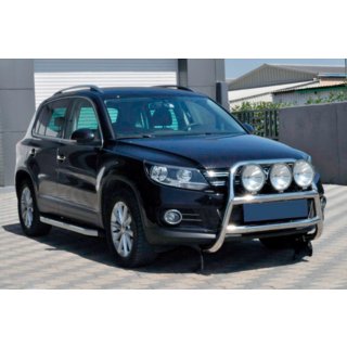 Защита переднего бампера WT018 (нержавейка) Volkswagen Tiguan 2007-2016 гг. фото 3
