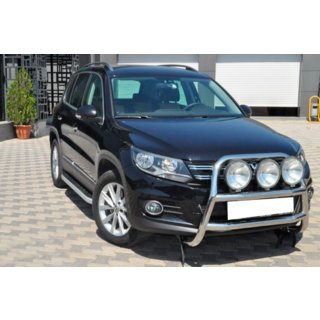 Защита переднего бампера WT018 (нержавейка) Volkswagen Tiguan 2007-2016 гг. фото 1