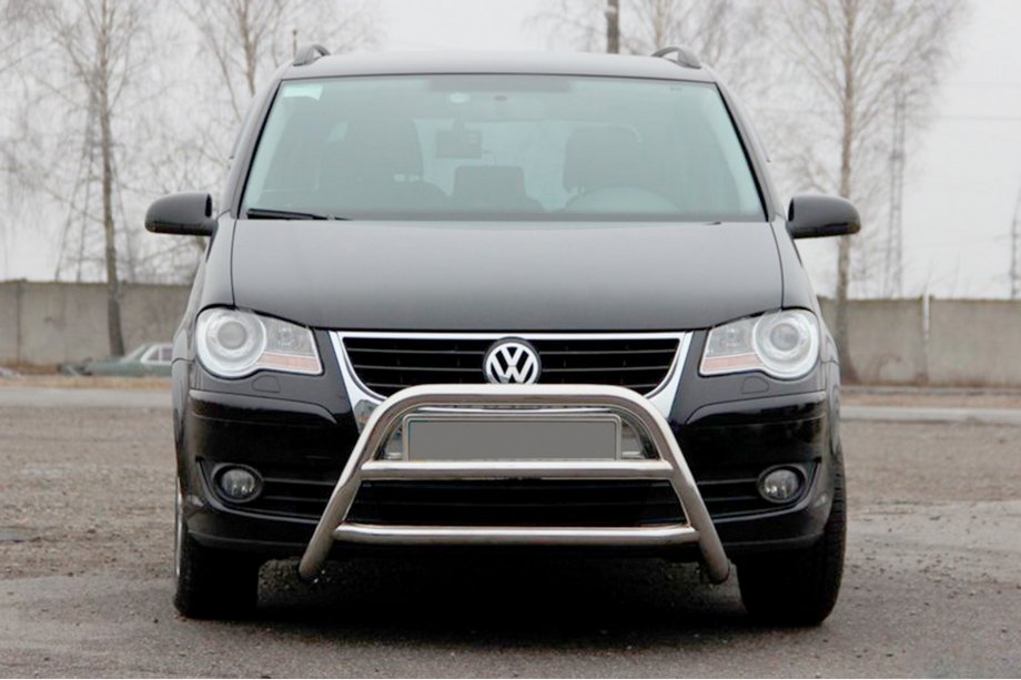 Volkswagen Touran 2003-2010 гг. Передняя защита WT022 Нержавейка Фото 3