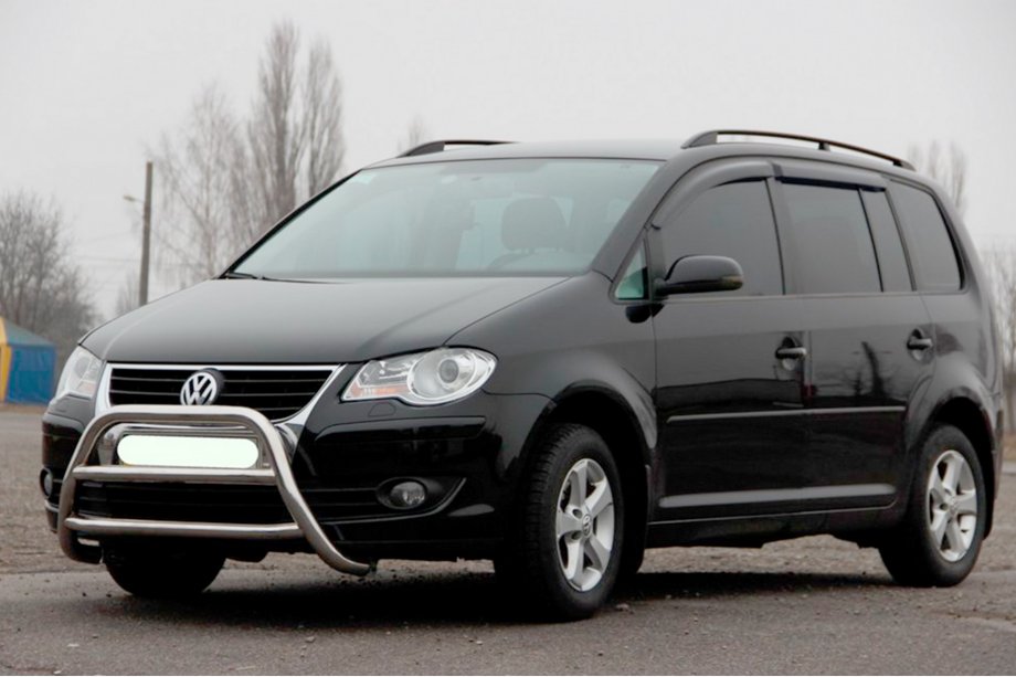 Volkswagen Touran 2003-2010 гг. Передняя защита WT022 Нержавейка Фото 2