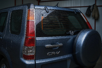 Honda CRV 2001-2006 гг. Хромированные накладки на задние фонари (2 шт., пластик) фото 1