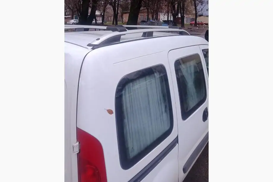 Renault Kangoo 1998-2008 гг. Рейлинги Skyport (серый матовый) Image