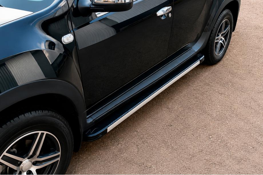 Dacia Duster 2008-2018 гг. Боковые Подножки Maya V1 (2 шт., Алюминий) Image