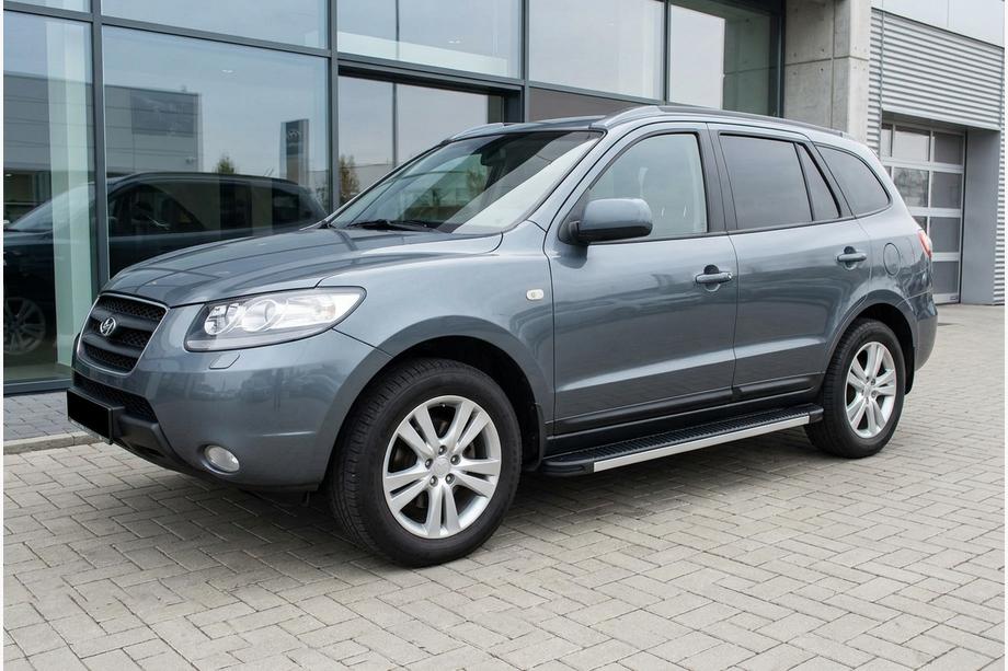 Hyundai Santa Fe 2 2006-2012 гг. Боковые Подножки Maya V1 (2 шт., Алюминий) Image