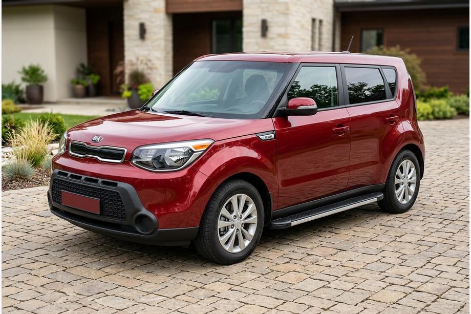 Kia Soul II 2013-2018 гг. Боковые Подножки Maya V1 (2 шт., Алюминий) Image
