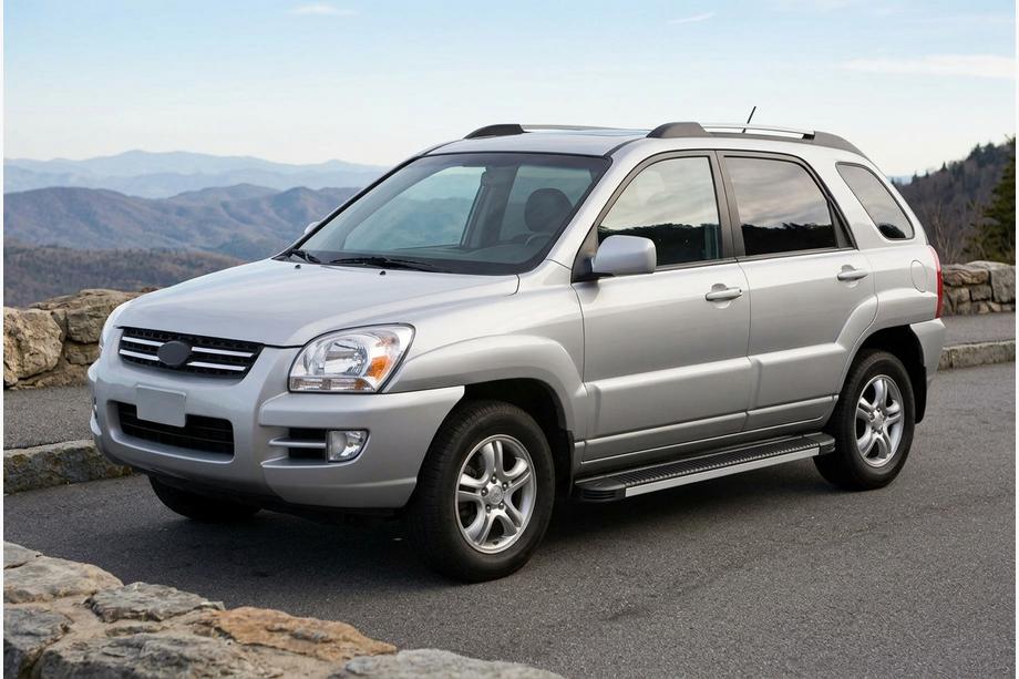 Kia Sportage 2004-2010 гг. Боковые Подножки Maya V1 (2 шт., Алюминий) Фото 1