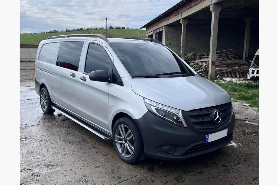 Mercedes Vito/V-class W447 2014- гг. Боковые Подножки Maya V1 (2 шт., Алюминий) Image