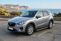 Mazda CX-5 2012-2017 гг. Боковые Подножки Maya V1 (2 шт., Алюминий) фото 1