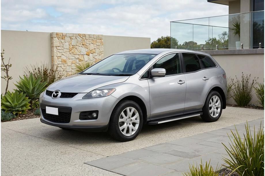 Mazda CX-7 2006-2012 гг. Боковые Подножки Maya V1 (2 шт., Алюминий) Image