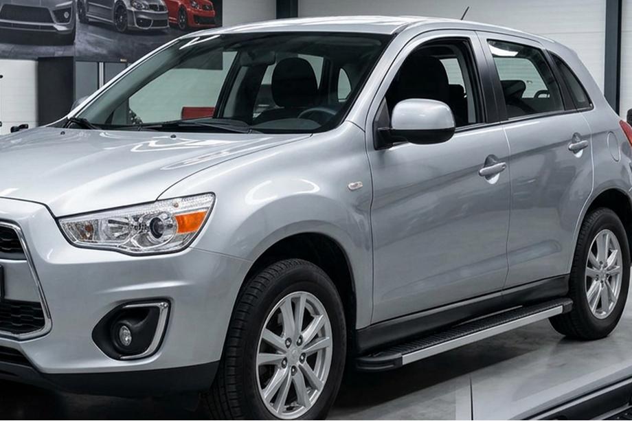 Mitsubishi ASX 2010-2023 гг. Боковые Подножки Maya V1 (2 шт., Алюминий) Image