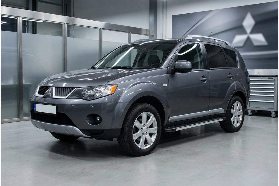 Mitsubishi Outlander 2006-2012 гг. Боковые Подножки Maya V1 (2 шт., Алюминий) Image