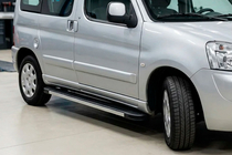 Peugeot Partner 1996-2008 гг. Боковые Подножки Maya V1 (2 шт., Алюминий) фото 2