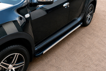 Renault Duster 2008–2017 гг. Боковые Подножки Maya V1 (2 шт., Алюминий) фото 1