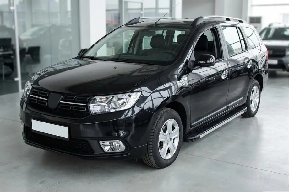 Renault Logan MCV 2013-2022 гг. Боковые Подножки Maya V1 (2 шт., Алюминий) Image