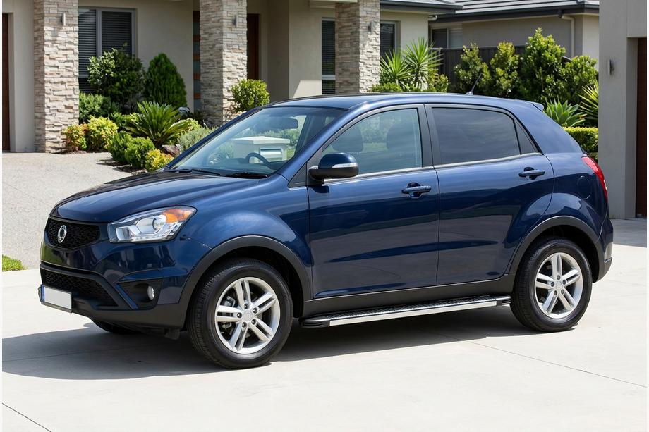 SsangYong Korando 2010-2019 гг. Боковые Подножки Maya V1 (2 шт., Алюминий) Image