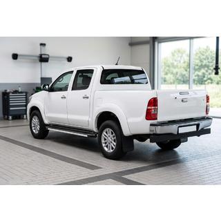 Боковые Подножки Maya V1 (2 шт., Алюминий) Toyota Hilux 2006-2015 гг. фото 1