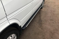 Volkswagen LT 1995-2006 гг. Боковые Подножки Maya (2 шт., Алюминий) фото 1
