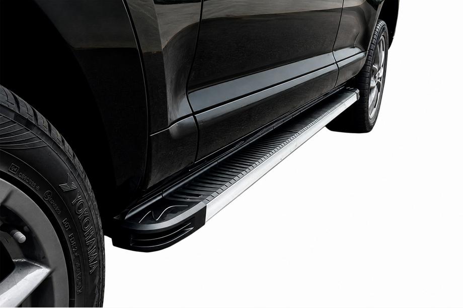 Volkswagen Touareg 2002–2010 гг. Боковые Подножки Maya V1 (2 шт., Алюминий) Image