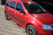 Dacia Logan MCV 2004-2014 гг. Боковые трубы (2 шт., нержавейка) 70 мм, с пластиковыми вставками фото 2