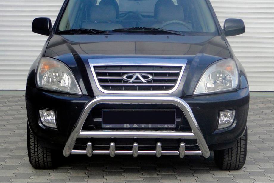 Chery Tiggo 1 2005-2016 гг. Кенгурятник WT003 (нержавейка) Image