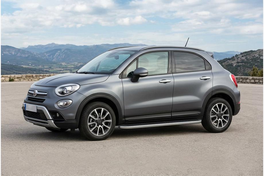 Fiat 500X 2014-2024 гг. Боковые Подножки Tayga Grey (2 шт., Алюминий) Image