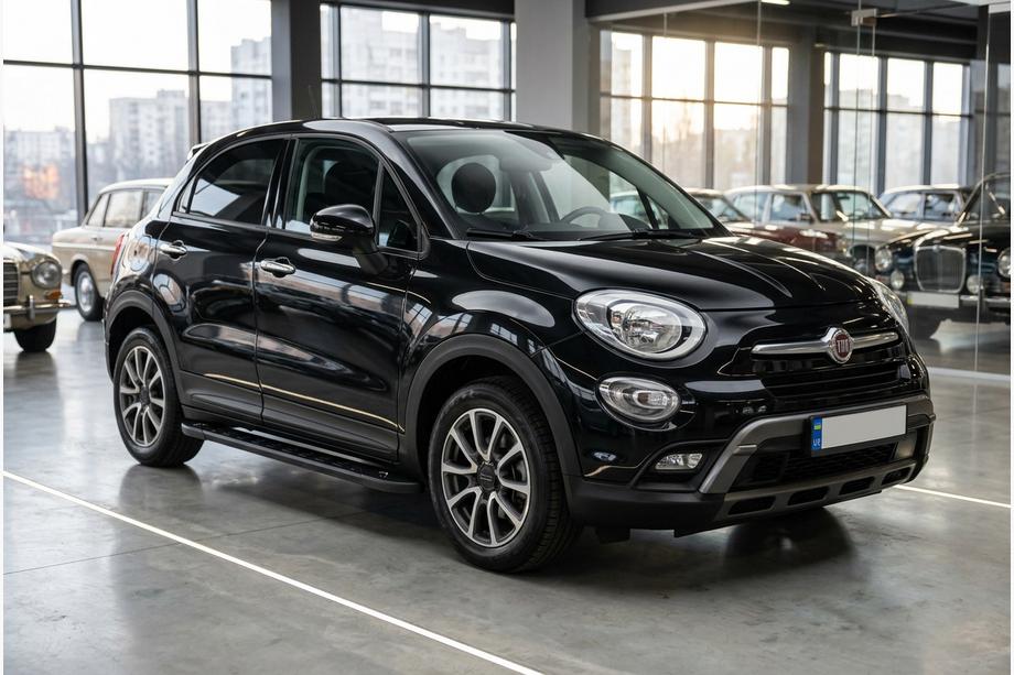 Fiat 500X 2014-2024 гг. Боковые Подножки RedLine Black (2 шт., Алюминий) Image