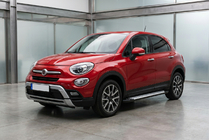 Fiat 500X 2014-2024 гг. Боковые пороги Allmond Grey (2 шт., алюминий) фото 1