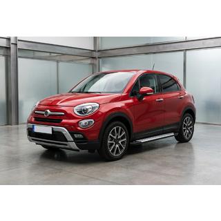 Боковые пороги Allmond Grey (2 шт., алюминий) Fiat 500X 2014-2024 гг. фото 1