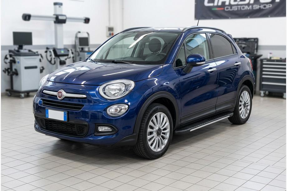 Fiat 500X 2014-2024 гг. Боковые пороги Bosphorus Grey (2 шт., алюминий) Image