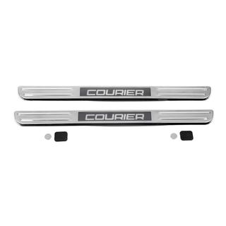 Подсвечиваемые накладки на пороги (2 шт, нержавейка) Ford Courier 2014-2023 гг. фото 4