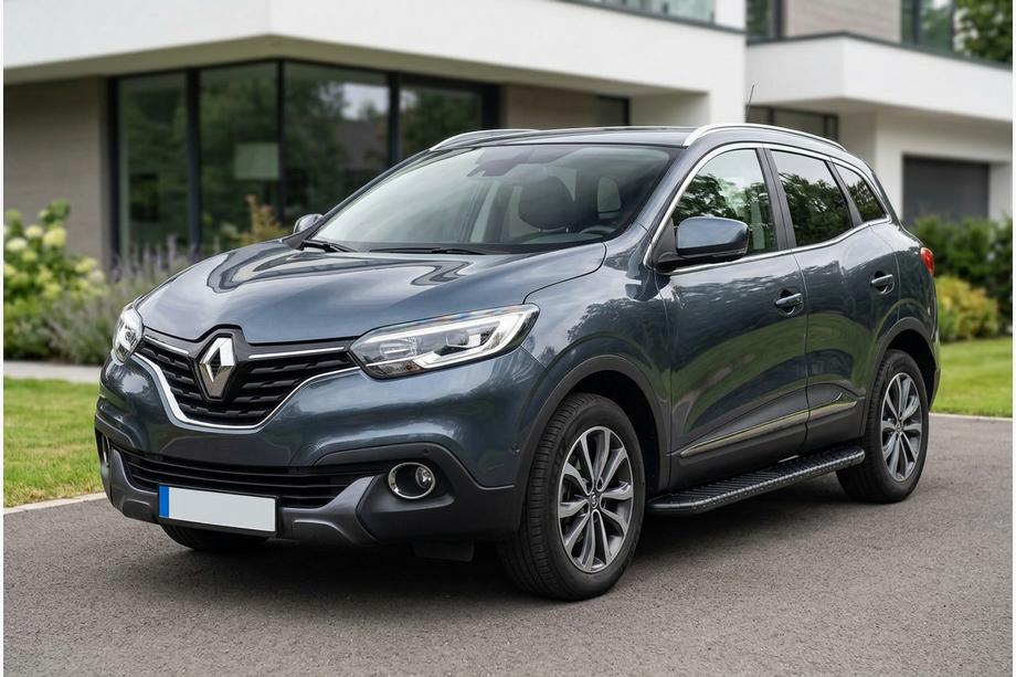 Renault Kadjar 2015-2022 гг. Боковые пороги Bosphorus Black (2 шт., алюминий) Image