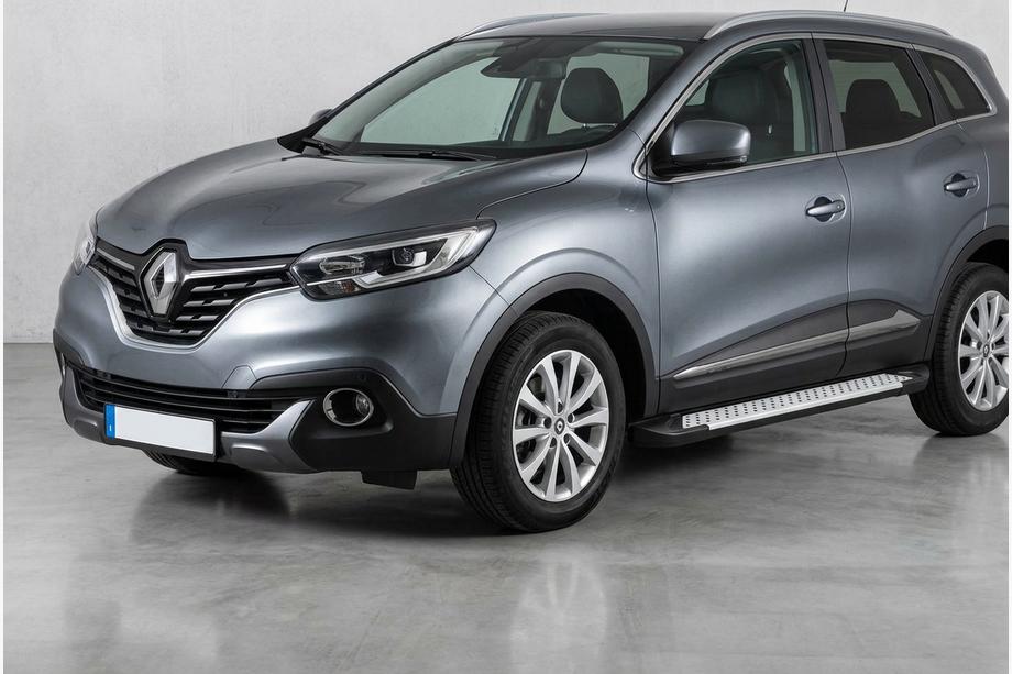 Renault Kadjar 2015-2022 гг. Боковые пороги Allmond Grey (2 шт., алюминий) Image