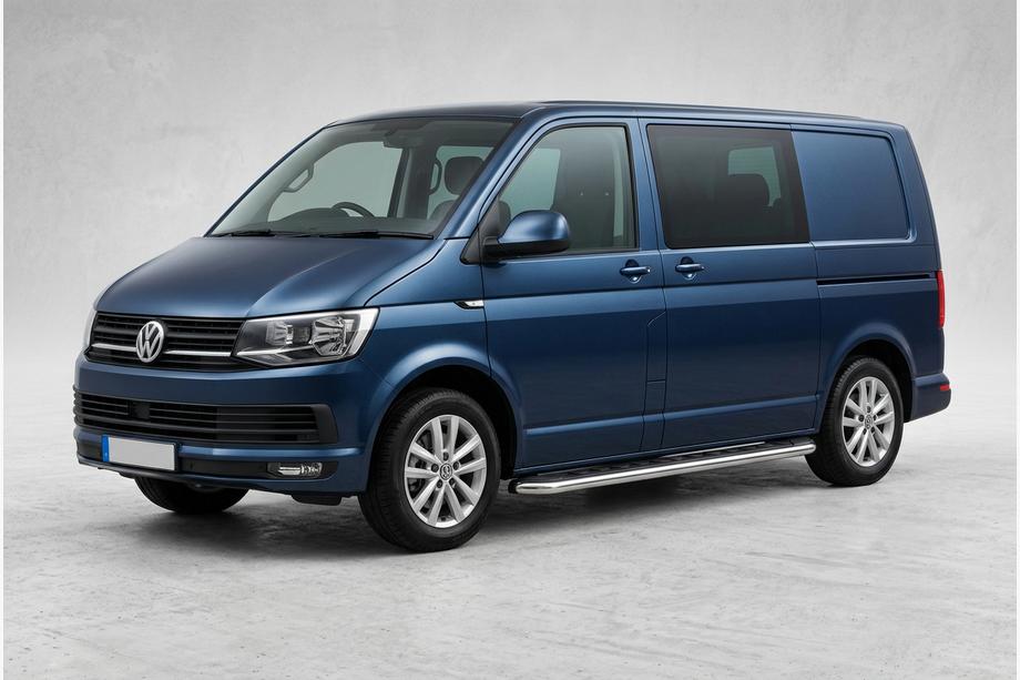 Volkswagen T6 2015-2024 гг. Боковые Подножки Maydos V1 (2 шт., нержавейка) Image