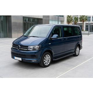 Боковые пороги Bosphorus Black (2 шт., алюминий) Volkswagen T6 2015-2024 гг. фото 1