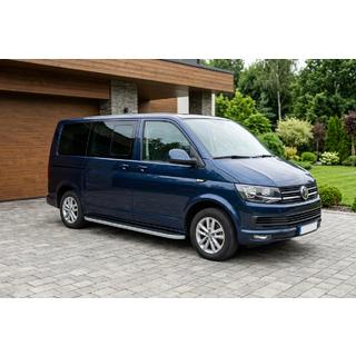 Боковые Подножки Tayga Grey (2 шт., Алюминий) Volkswagen T6 2015-2024 гг. фото 1