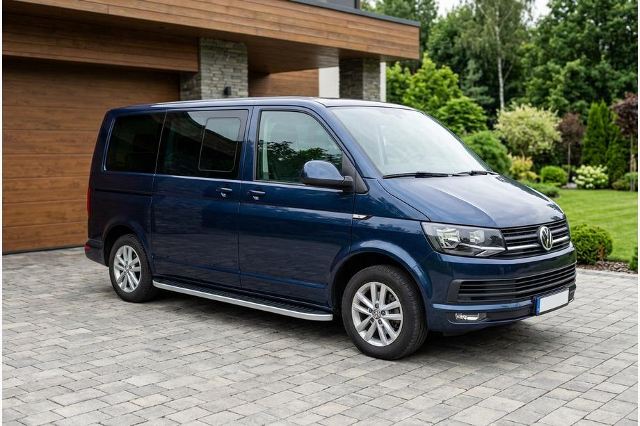 Volkswagen T6 2015-2024 гг. Боковые Подножки Tayga Grey (2 шт., Алюминий) Фото 1