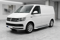 Volkswagen T6 2015-2024 гг. Боковые Подножки Allmond White (2 шт., Алюминий) фото 1