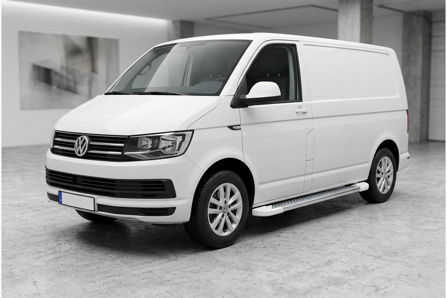 Volkswagen T6 2015-2024 гг. Боковые Подножки Allmond White (2 шт., Алюминий) Image